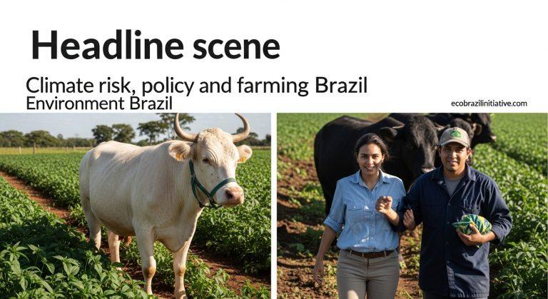 Brazilian landscape showing forests, agriculture, and urban resilience amid climate risk.