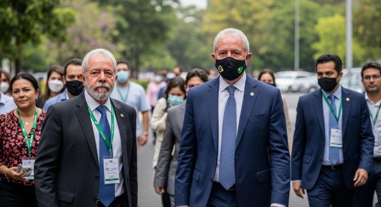 Editorial representation of Brazil's green investment landscape with forests and renewable energy infrastructure.