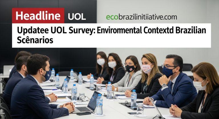 Newsroom analyst evaluating environmental poll coverage with a focus on enquete uol atualizada in Brazil.